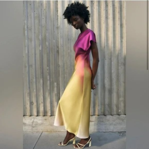 ZARA TIE DYE PRINTED DRESS - Picture 6 of 9